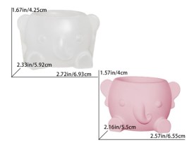 Molde silicona maceta elefante chico 